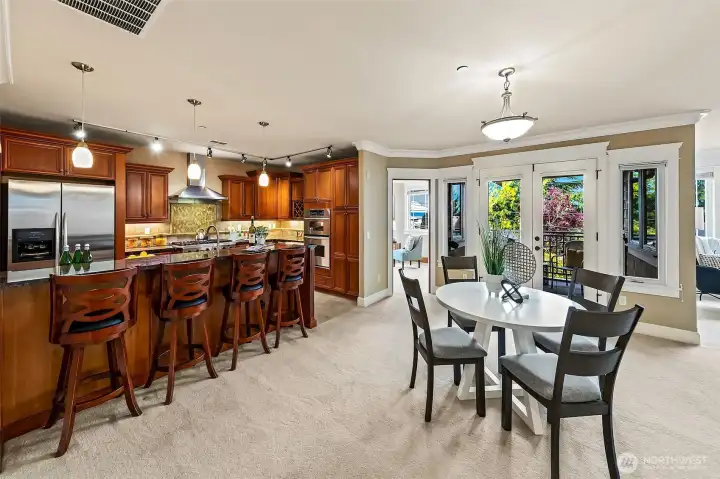 Kitchen is open to dining and living rooms which makes for easy intertaining.