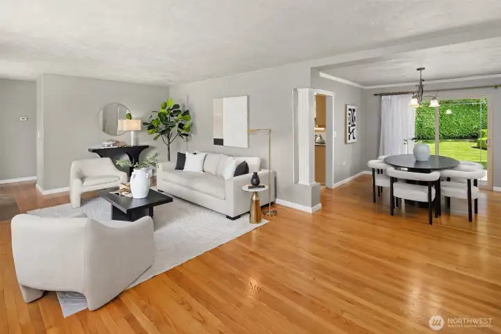 Gleaming hardwood floors
