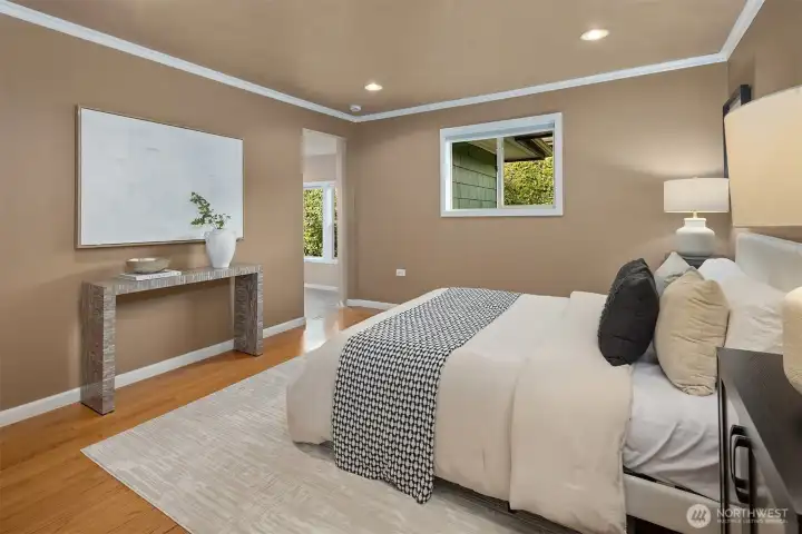 Primary towards bathroom and walk-in closet