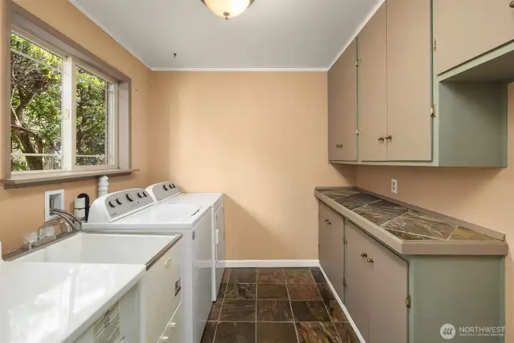 Full laundry room + built-in storage