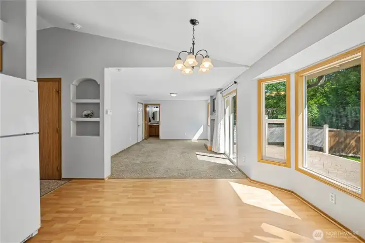 Open dining space with plenty of room for gatherings.