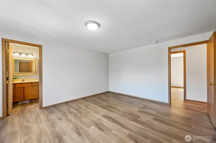Comfortable primary retreat with ample room for furnishings.