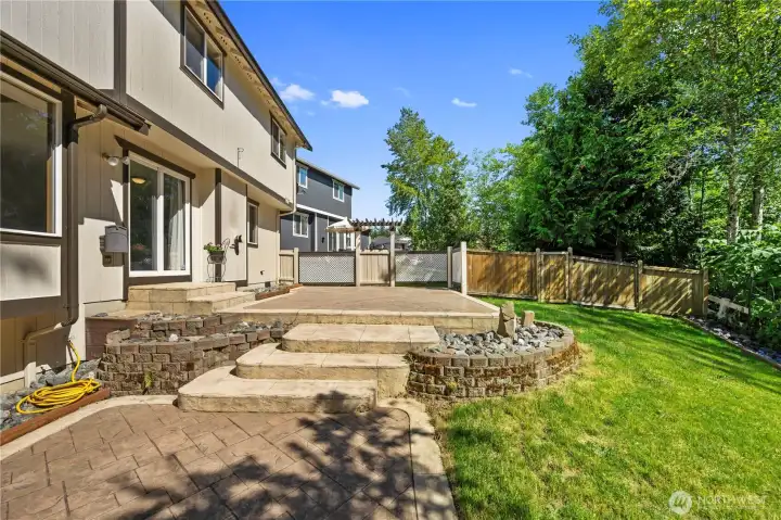 Oversized patio creates the perfect setting for summer BBQs and gatherings.