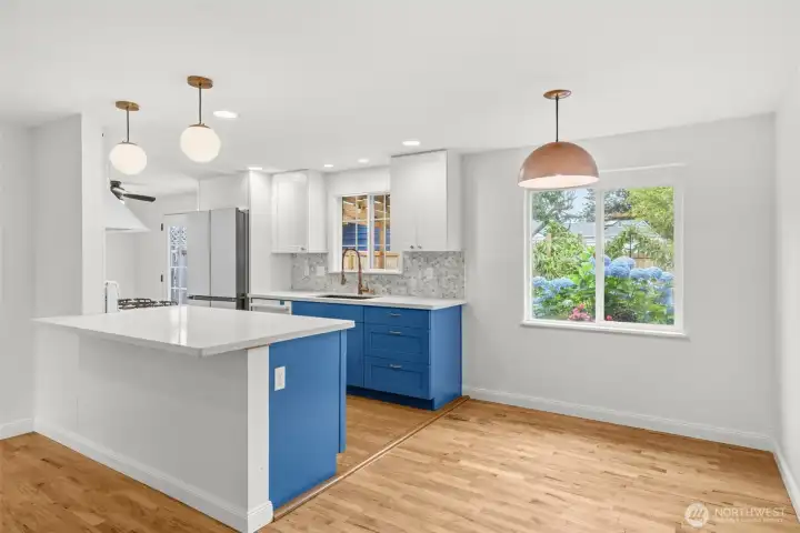 Remodeled kitchen. Remodeled kitchen.