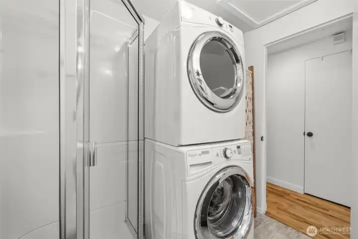 Updated 3/4 bath with laundry. Updated 3/4 bath with laundry.