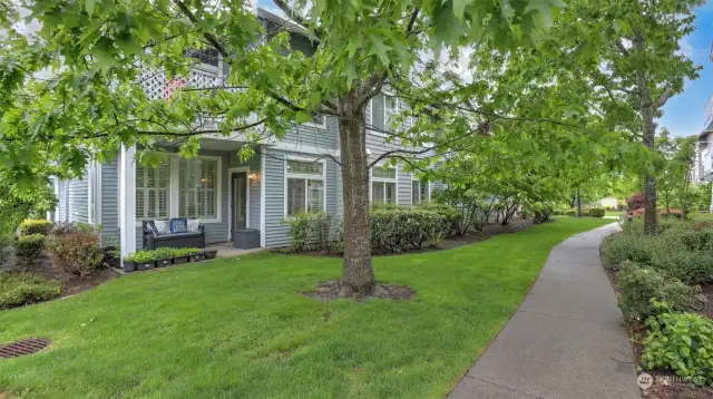 Enjoy walking paths throughout the community, this one is just steps from  your patio.