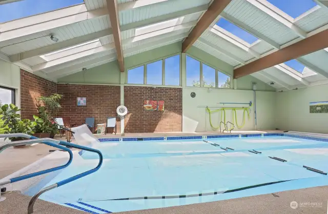 Woodcrest Estates Common Area: Clubhouse with an indoor inground pool.