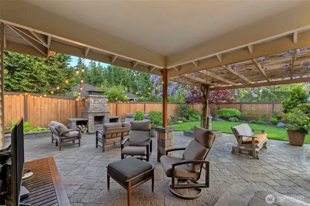 Covered Paver Patio Off Family Room