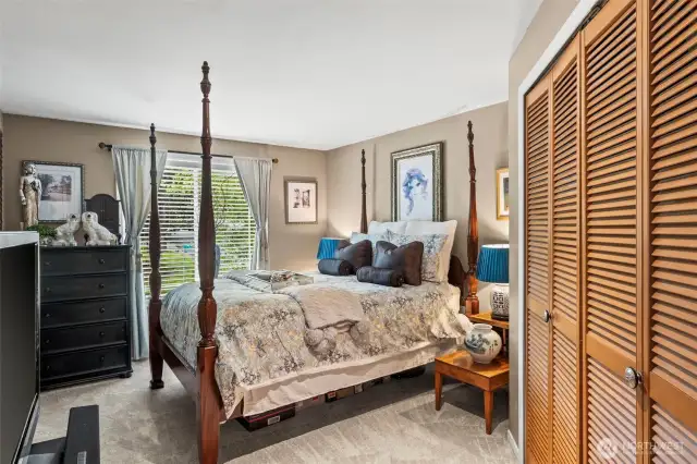 Bedroom #2 is large and hosts a queen bed.