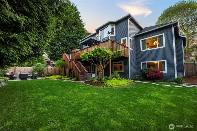 This three story home is fully landscaped with sprinklers and drip systems. And it has one of the largest trex decks in the neighborhood.