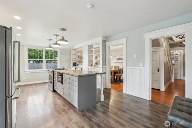Kitchen + dining flow seamlessly