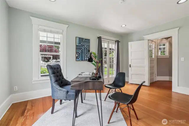 1st floor office – French doors, great light. Optional main level bedroom