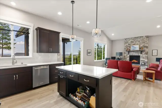 Stunning views from the kitchen and living area.  (Please note...the island have been temporarily removed and can be replaced.)