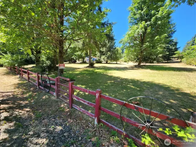 Old wooden fence boarders the property.