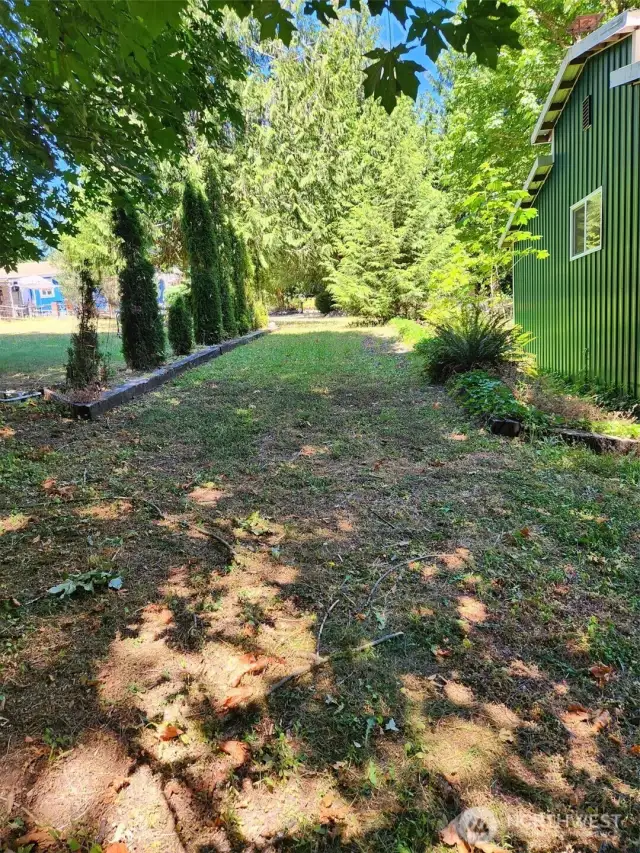 Behind the shop