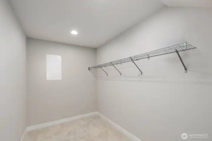 Large finished room next to the garage.