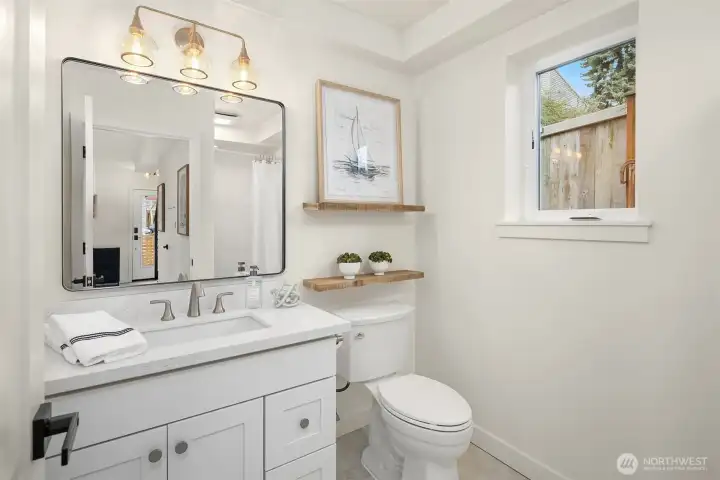 Main floor 3/4 bathroom.  What you cannot see from this photo is the large shower.