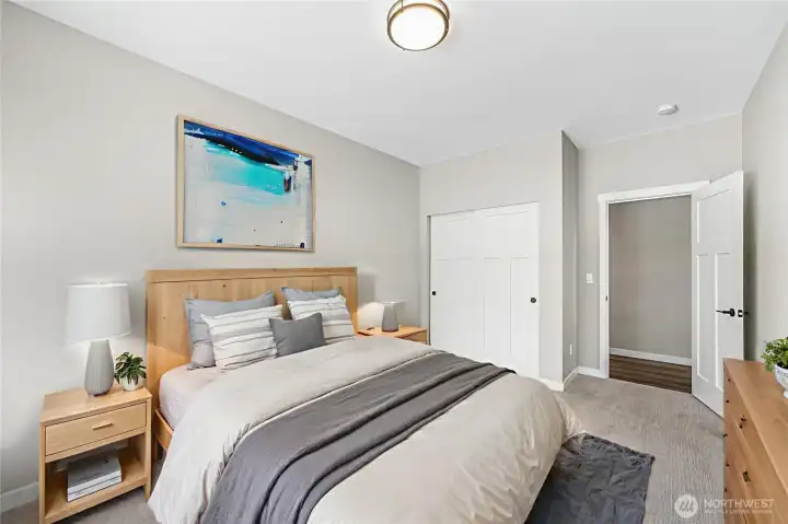 The third bedroom, virtually staged.