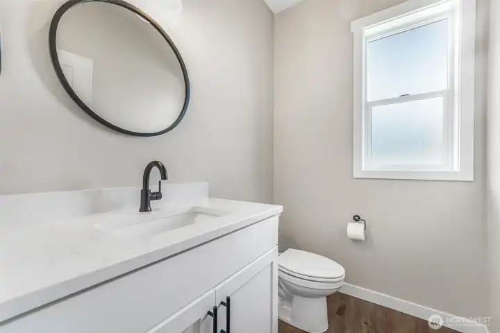 The half bath powder room.