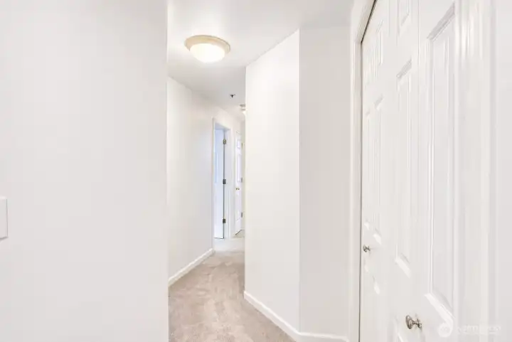 Halll to Laundry Rm, Guest Bed Room & Primary Bed Room & Bath