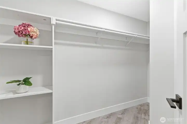 Large walk-in closet in the primary bedroom