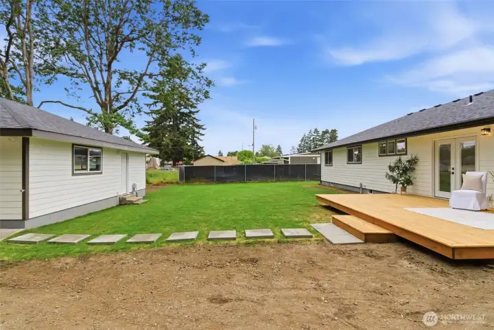 Lots of room to play in the backyard