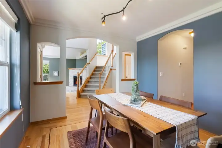 Dining room is separate but open to other living spaces