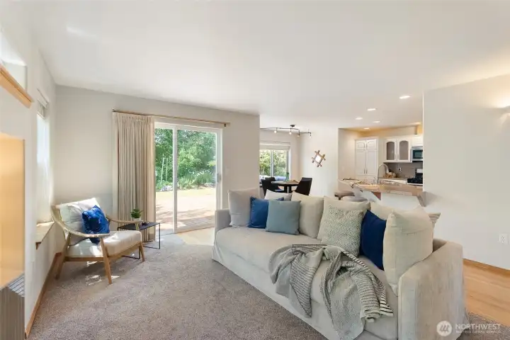 Large secondary living room open to the kitchen