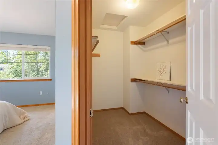 Large walk-in primary closet