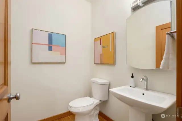 The half bathroom on the main level.