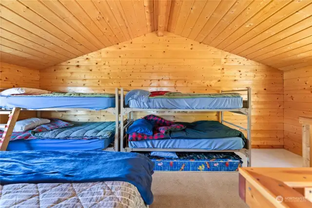 Sleeping Loft on upper level of cabin.