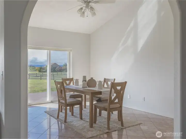 Dining room with furniture