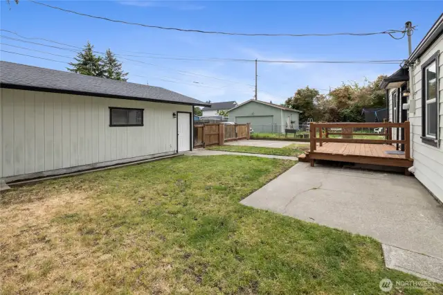 Spacious, fully fenced backyard
