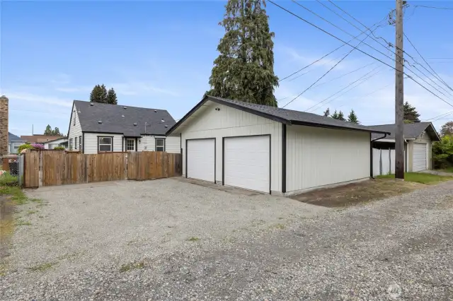 2 Car Detached Garage with New Doors