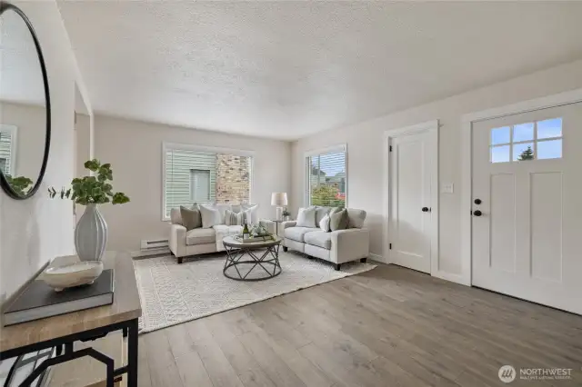 Living Room with New LVP Flooring
