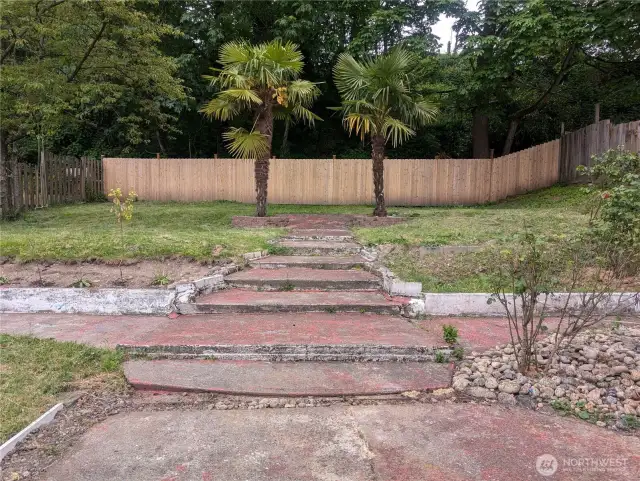 Fence yard, and garden spaces.