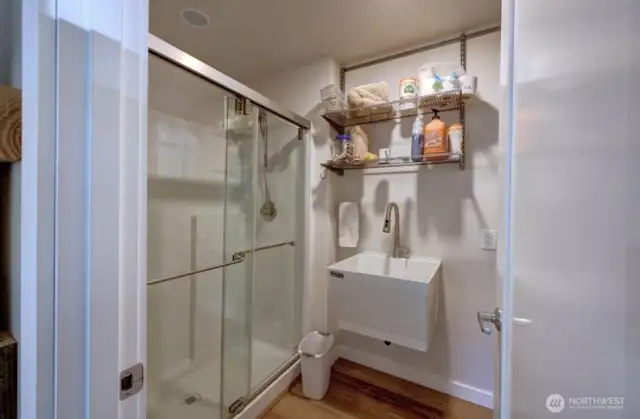 Third bathroom in the garage.