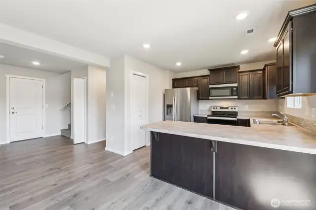 Kitchen with stainless appliances