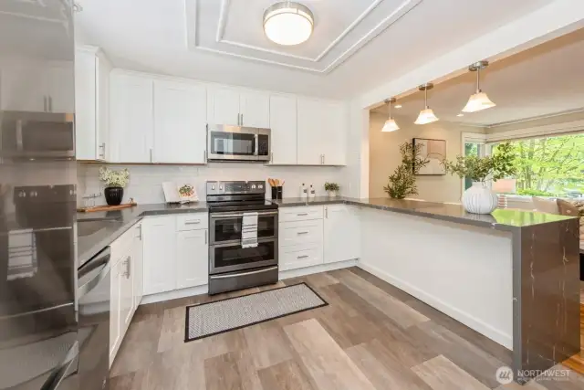 Recently updated kitchen with soft close cabinets and new appliances