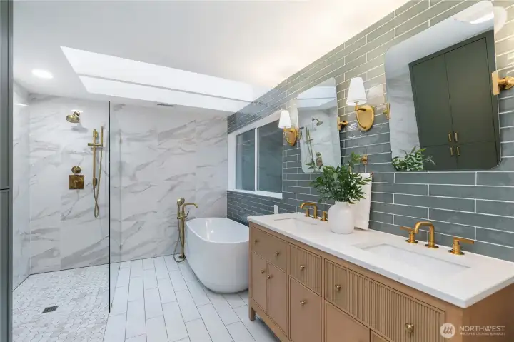 Primary ensuite custom bathroom.