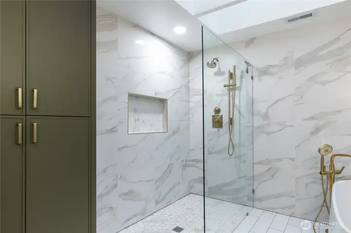 Primary ensuite custom bathroom.