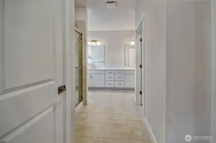 Entrance to the primary bathroom.