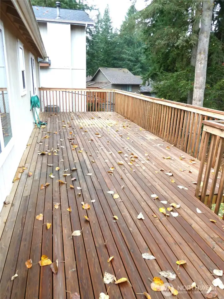 Newly Powerwashed Cedar Deck Has Mountain and Territorial Views