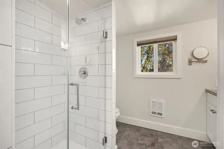 Upstairs 3/4 bath with new shower.