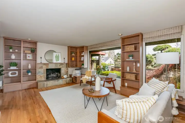 Gas fireplace in the living room.