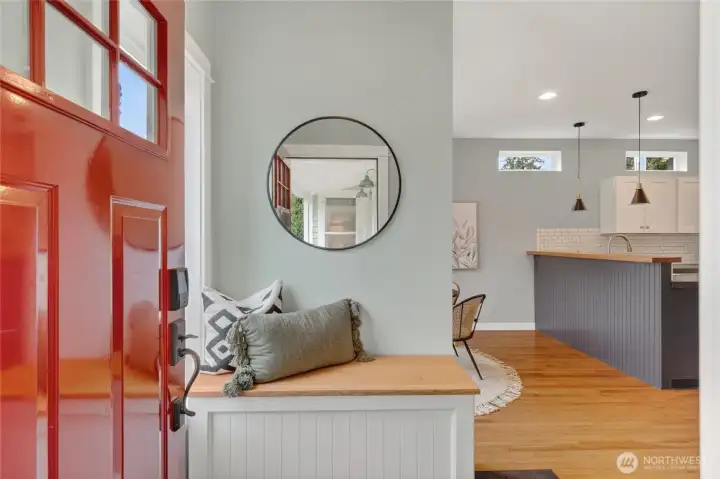 Inviting entry welcomes you in.