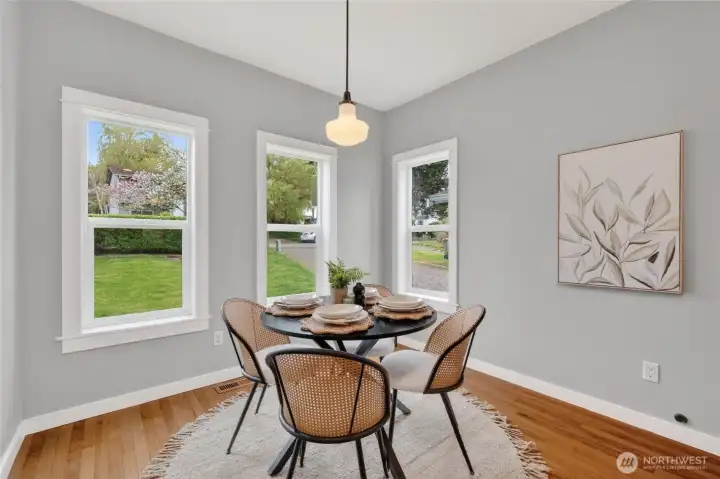 Dining area just off the kitchen