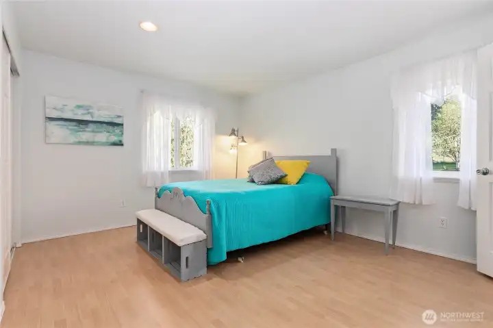 Upstairs bedroom with connected 1/2 bath