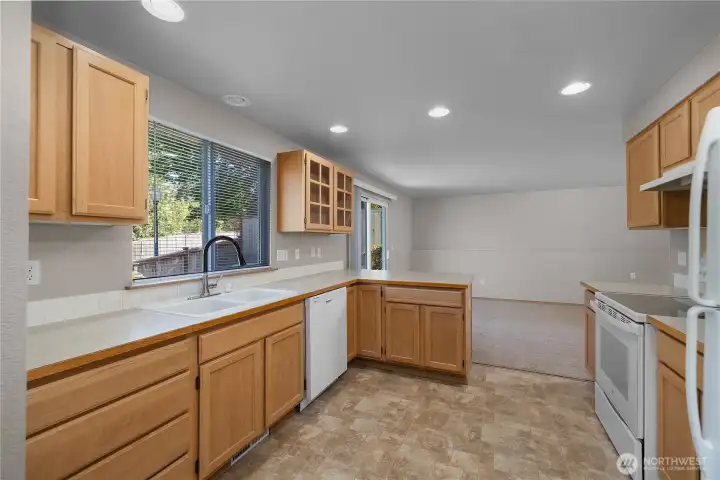 Light and bright kitchen.