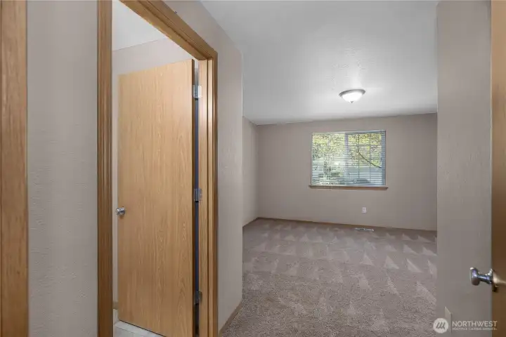 Entering into the primary bedroom